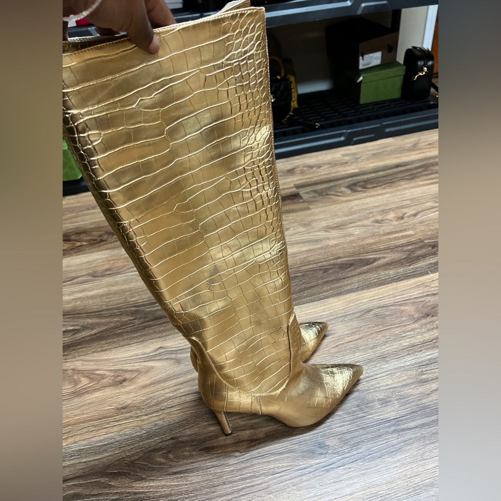 Gold boots